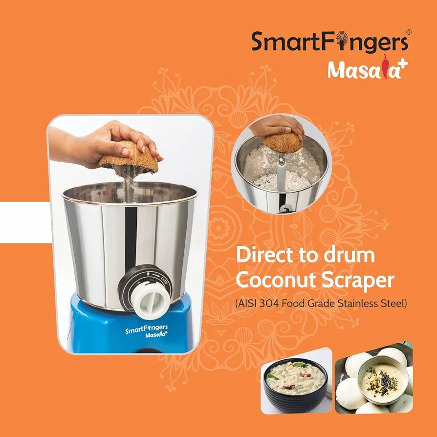 SMART FINGERS MASALA PLUS 2L BLUE WET GRINDER SMART FINGERS MASALA PLUS 2L BLUE WET GRINDER